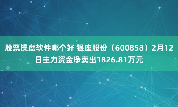 股票操盘软件哪个好 银座股份（600858）2月12日主力资金净卖出1826.81万元