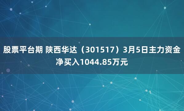 股票平台期 陕西华达（301517）3月5日主力资金净买入1044.85万元