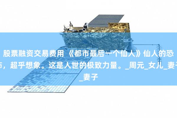 股票融资交易费用 《都市最后一个仙人》仙人的恐怖，超乎想象。这是人世的极致力量。_周元_女儿_妻子