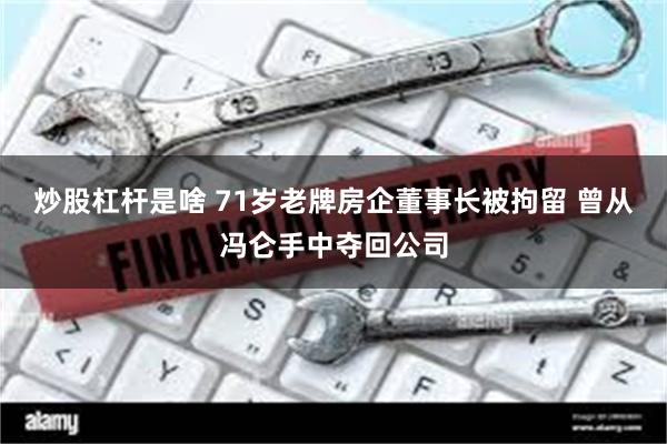 炒股杠杆是啥 71岁老牌房企董事长被拘留 曾从冯仑手中夺回公司