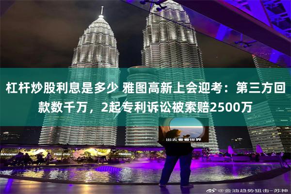 杠杆炒股利息是多少 雅图高新上会迎考：第三方回款数千万，2起专利诉讼被索赔2500万